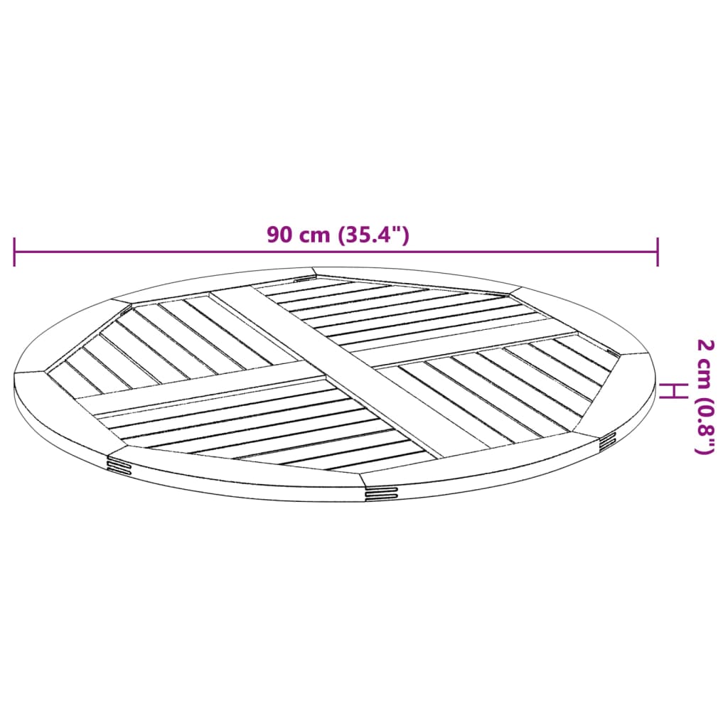 lauaplaat, Ø90x2,2 cm, ümmargune, akaatsiapuit