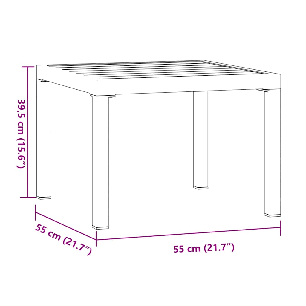 aia kohvilaud, must, 55 x 55 x 39,5 cm, pulbervärvitud teras