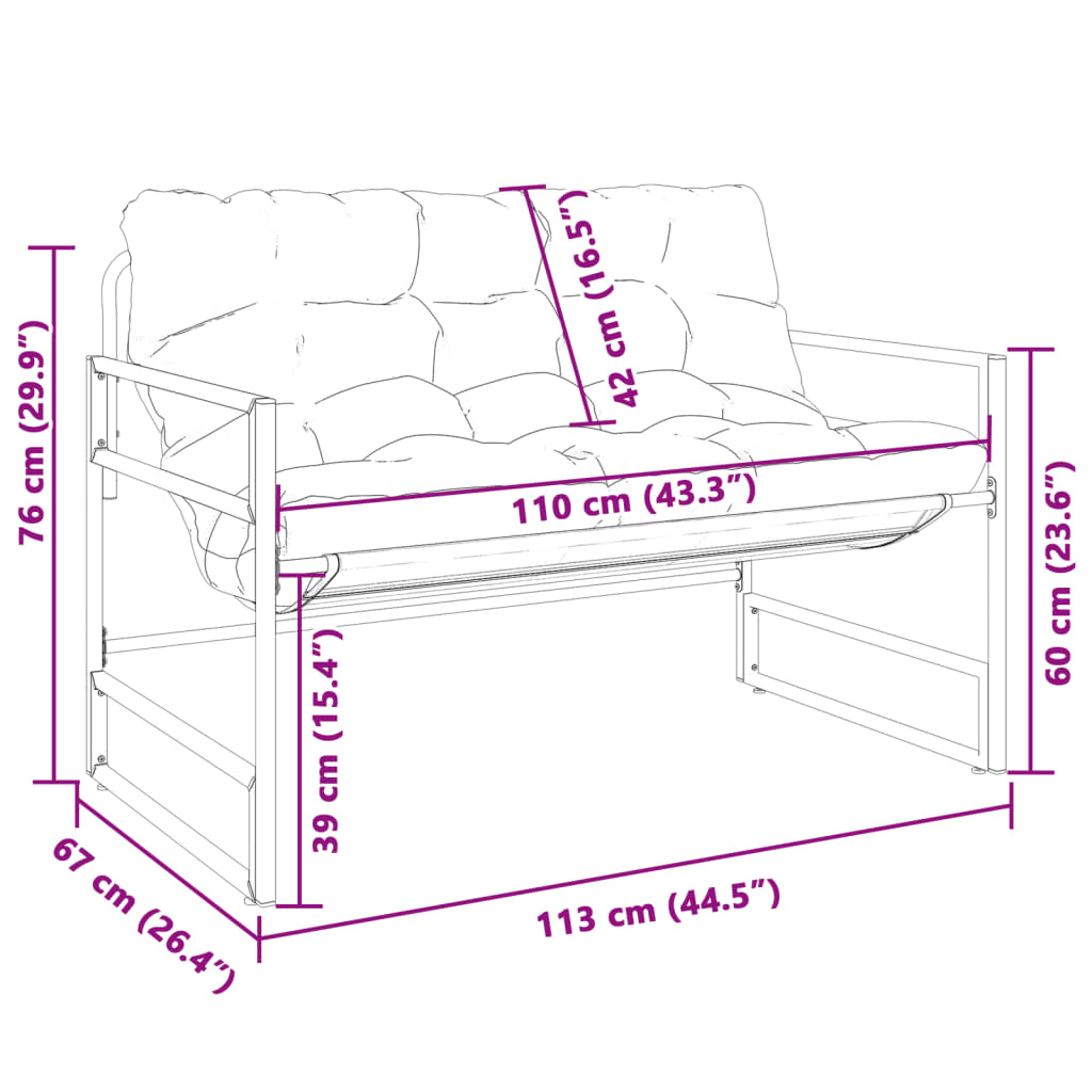 aiapink koos istmepadjaga, antratsiithall, 113 cm, teras