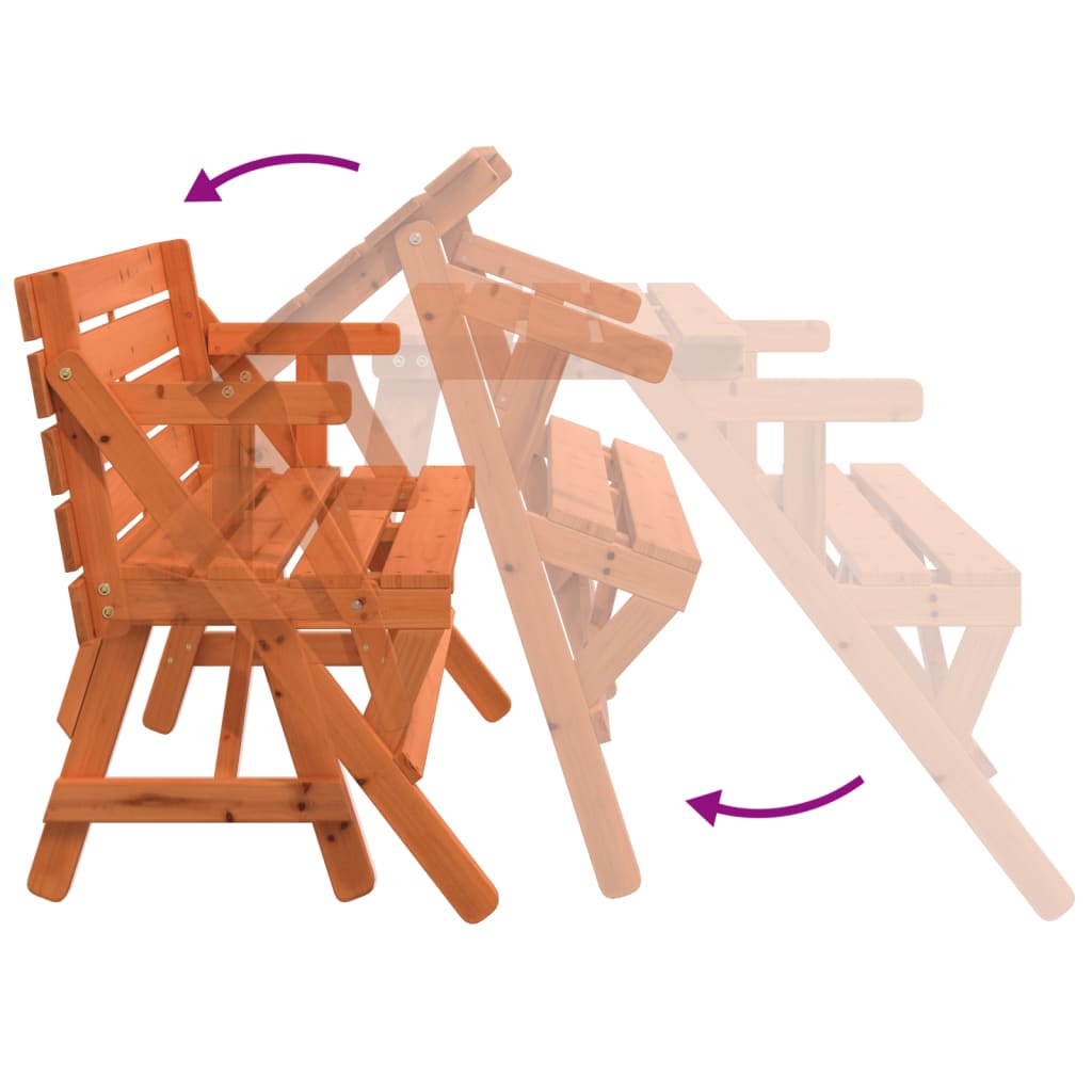 Стол для пикника со скамейками, еловая древесина, два в одном, регулируемая конструкция