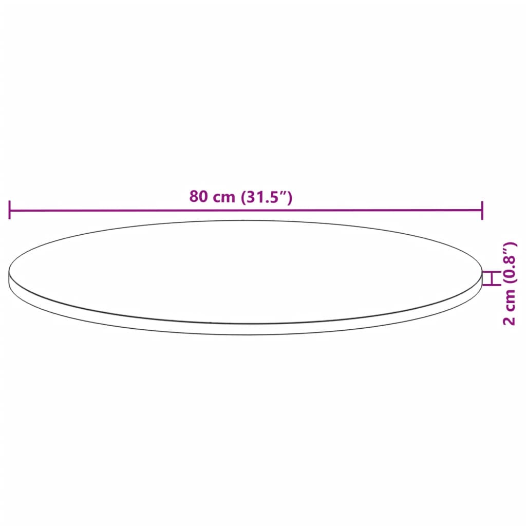 круглая столешница, Ø80x2 см, дерево акации