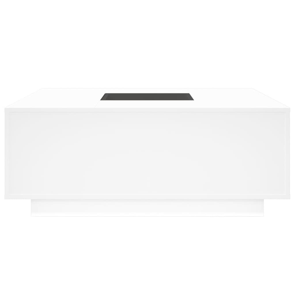 kohvilaud LED-tuledega, valge, 100x100x40 cm