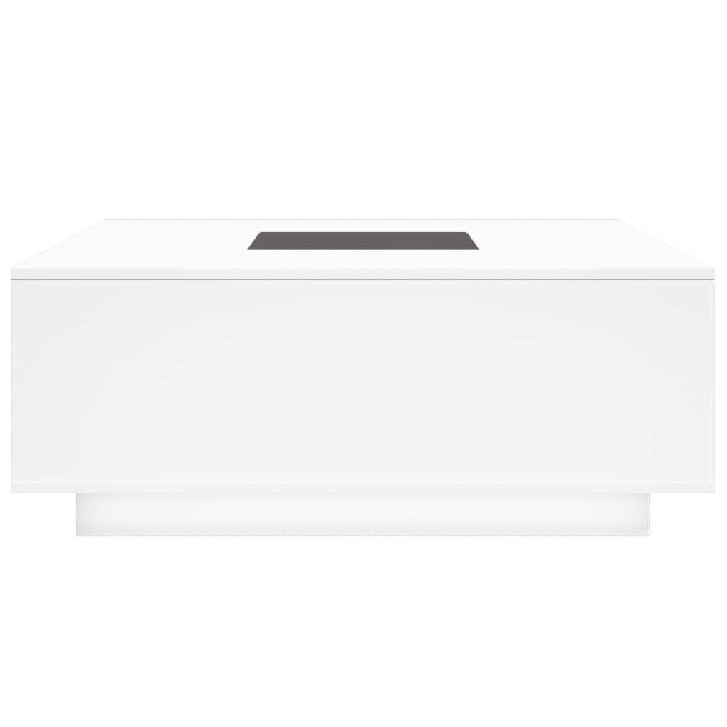 kohvilaud LED-tuledega, valge, 100x100x40 cm