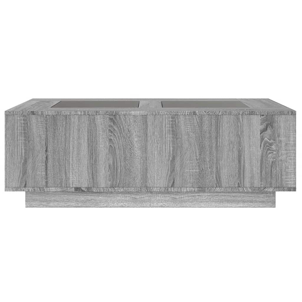 kohvilaud LED-tuledega, hall Sonoma tamm, 116x69x40 cm