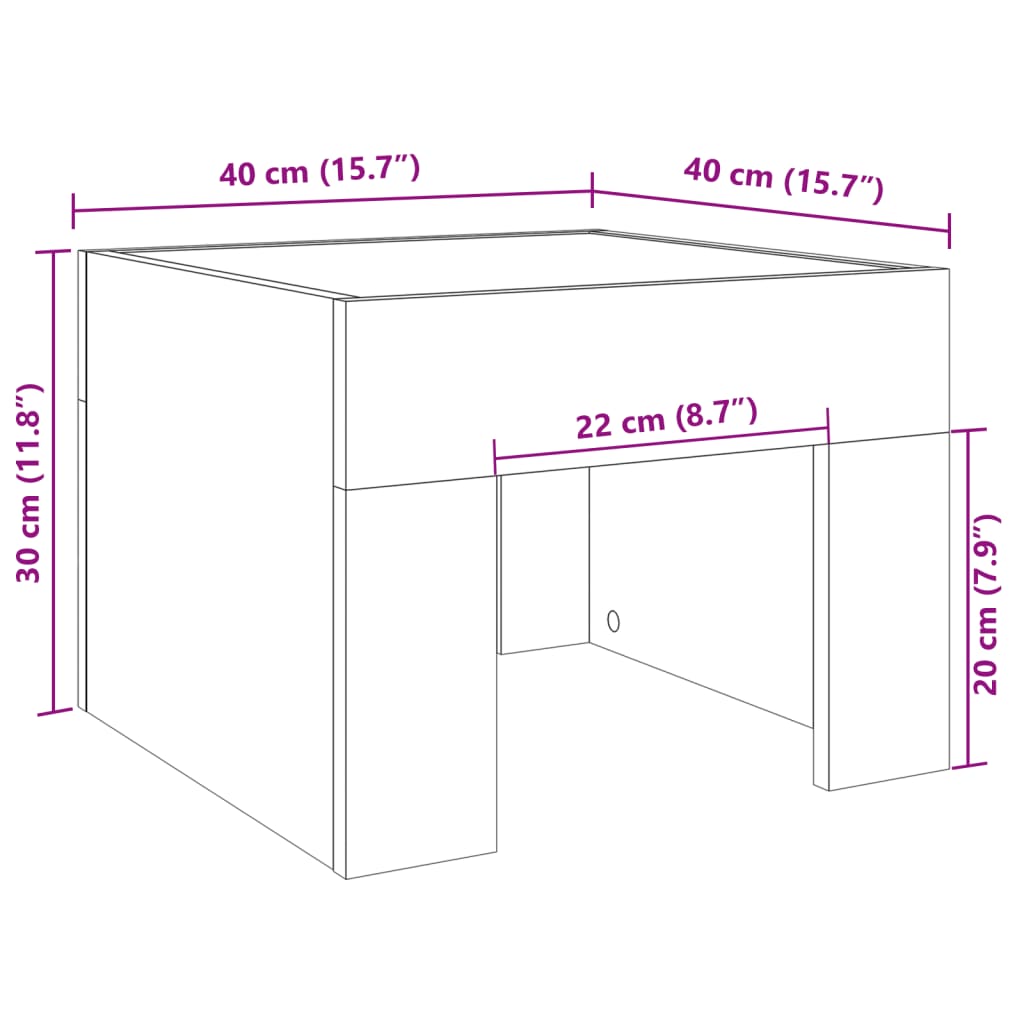 öökapp LED-tuledega, valge, 40 x 40 x 30 cm