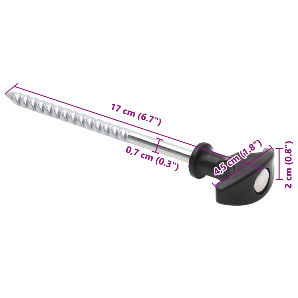 telgivaiad 12 tk, 17 cm Ø7 mm, tsingitud teras