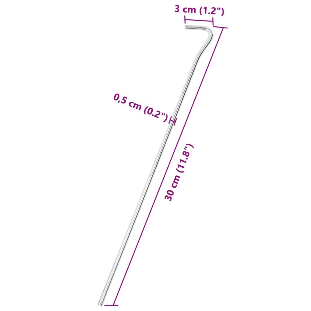 telgivaiad 50 tk, 30 cm Ø5 mm, tsingitud teras