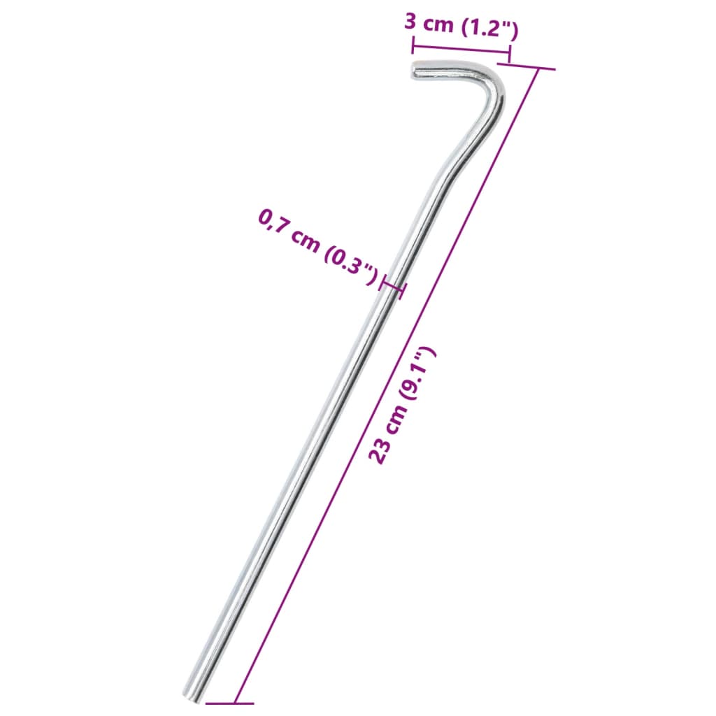 telgivaiad 50 tk, 23 cm Ø7 mm, tsingitud teras