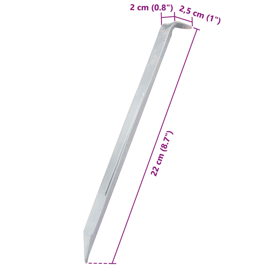 telgivaiad 24 tk, 22 cm Ø20 mm, tsingitud teras