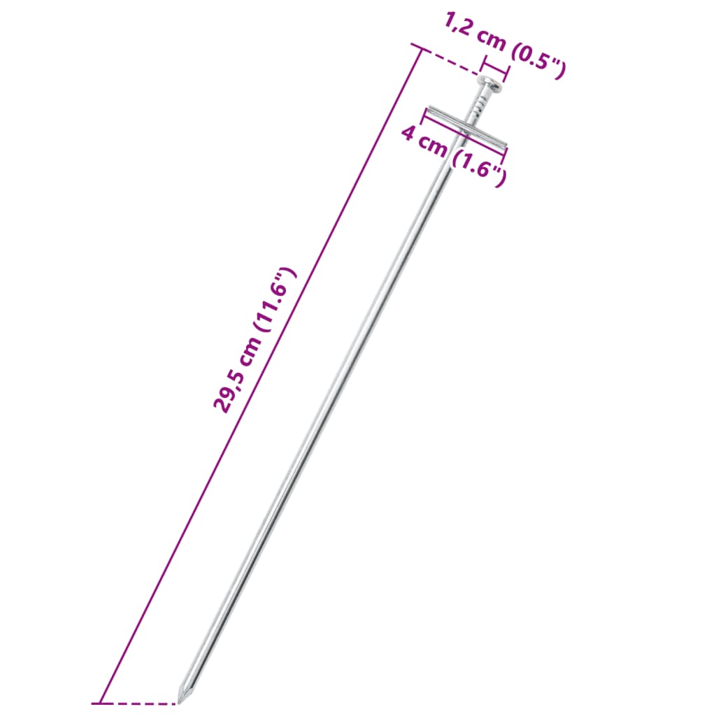 telgivaiad 24 tk, 29,5 cm Ø6 mm, tsingitud teras