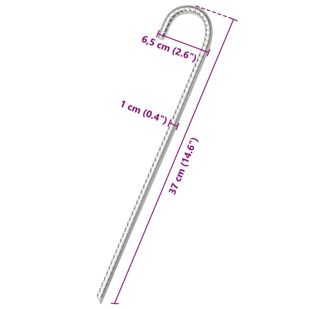 telgivaiad 6 tk, 37 cm Ø10 mm, tsingitud teras