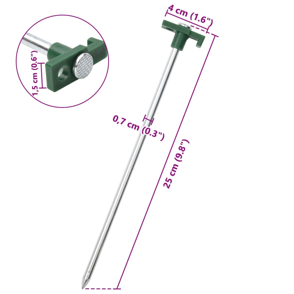 telgivaiad 24 tk, 25 cm 7 mm, tsingitud teras ja PP