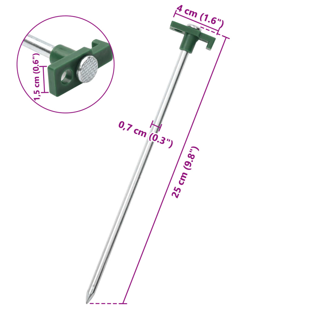 telgivaiad 12 tk, 25 cm 7 mm, tsingitud teras ja PP