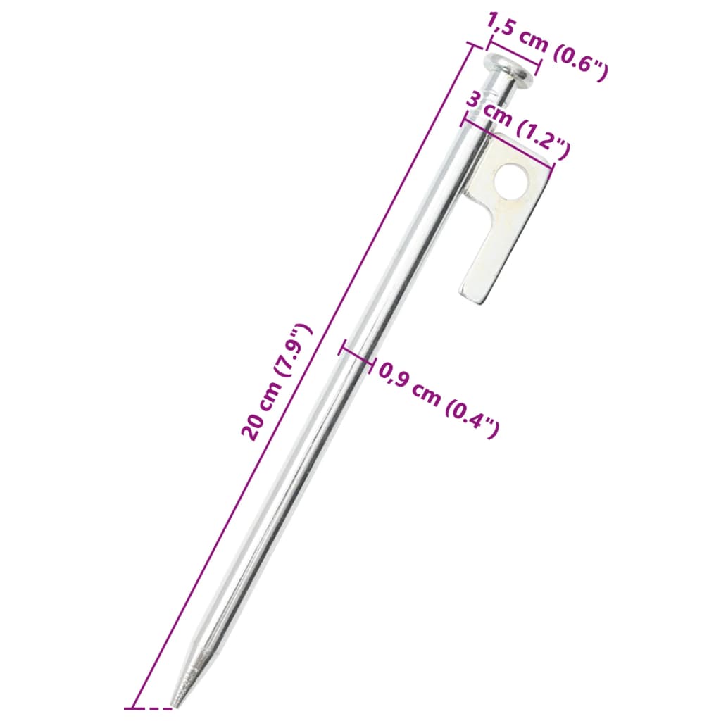 telgivaiad 20 tk, 20 cm 9 mm, tsingitud teras