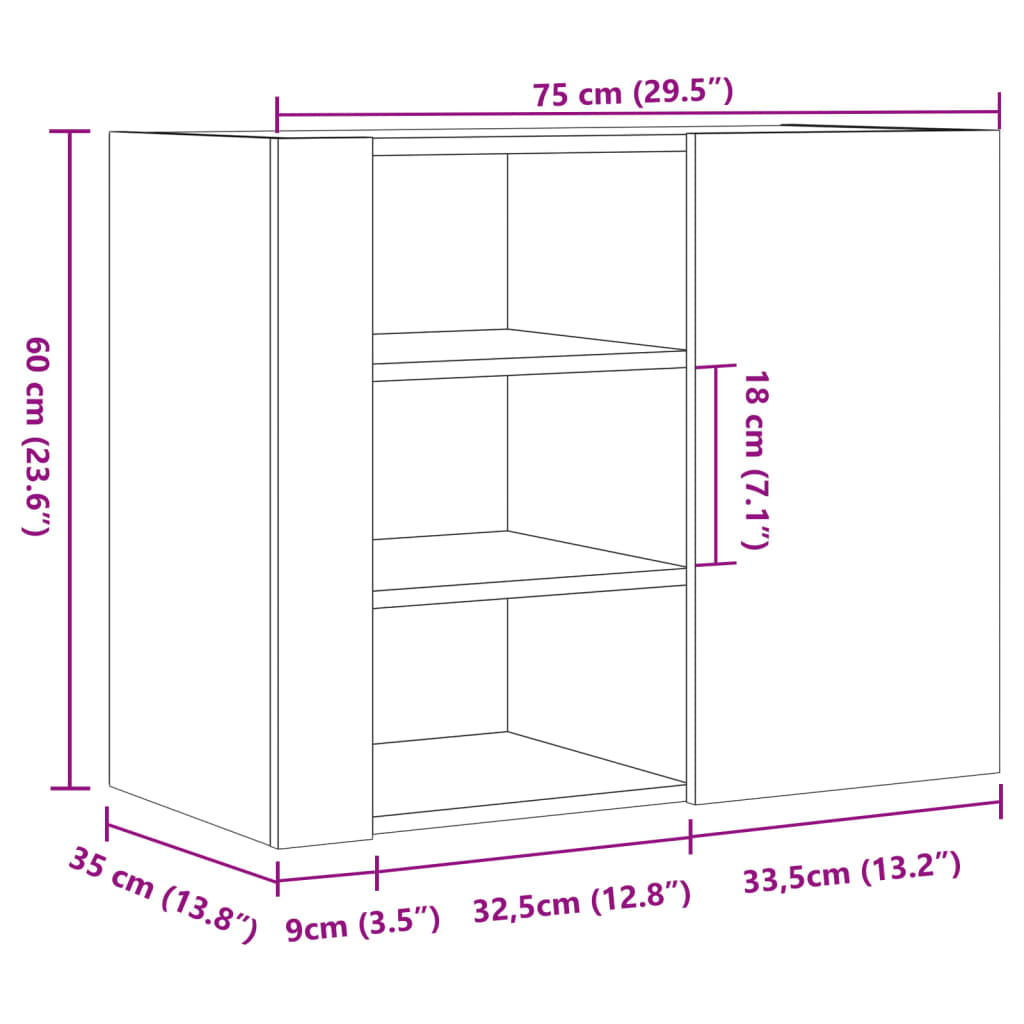 seinakapp, pruun tamm, 75 x 35 x 60 cm, tehispuit