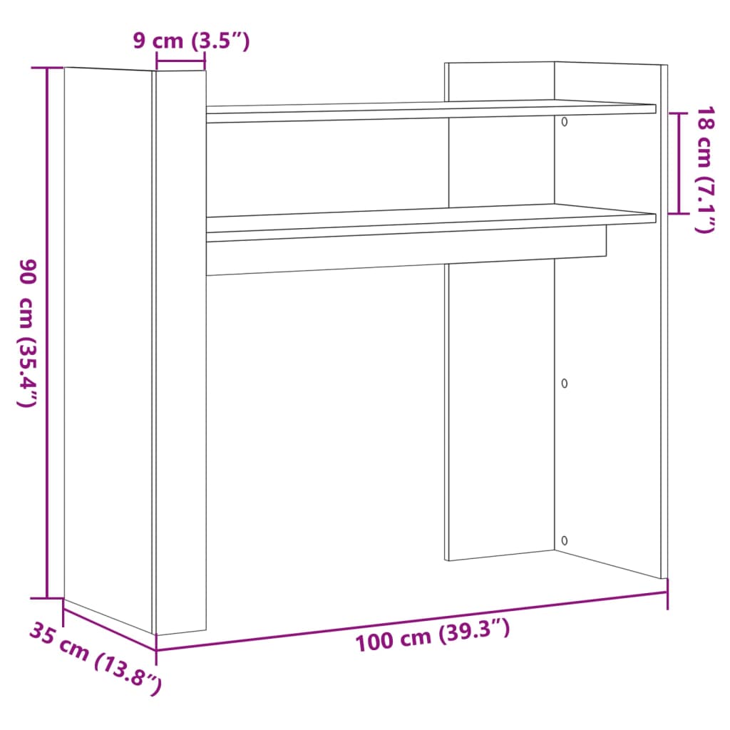 konsoollaud, valge, 100 x 35 x 90 cm, tehispuit