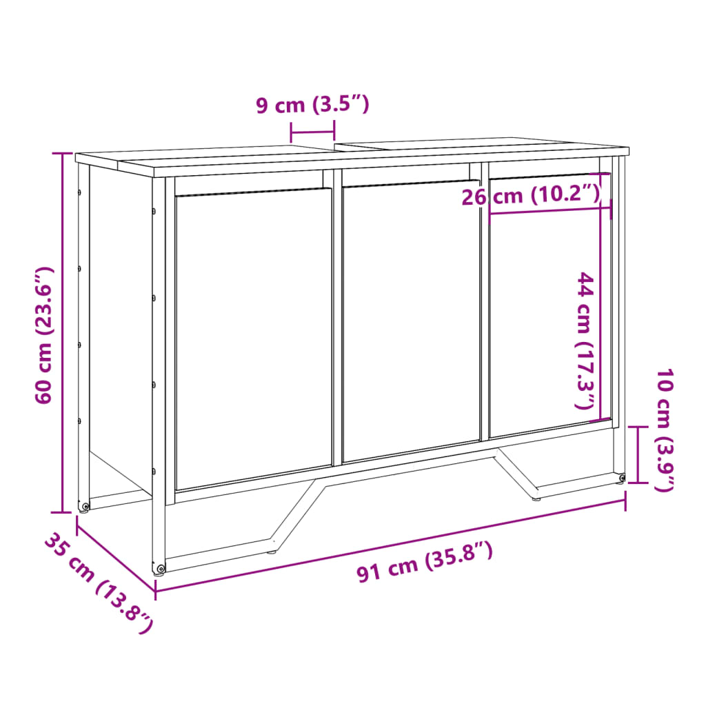 valamukapp, hall Sonoma tamm, 91 x 35 x 60 cm, tehispuit