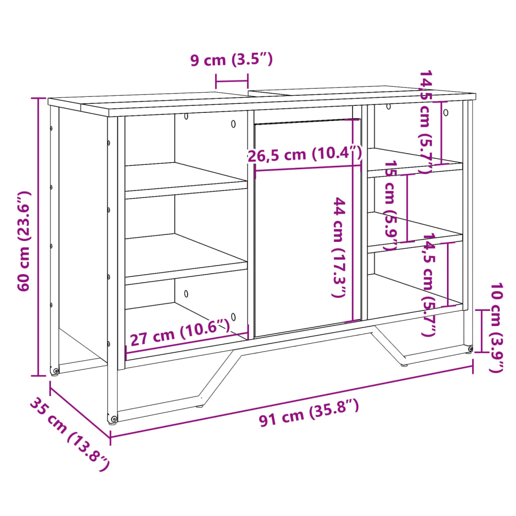 valamukapp, hall Sonoma tamm, 91 x 35 x 60 cm, tehispuit