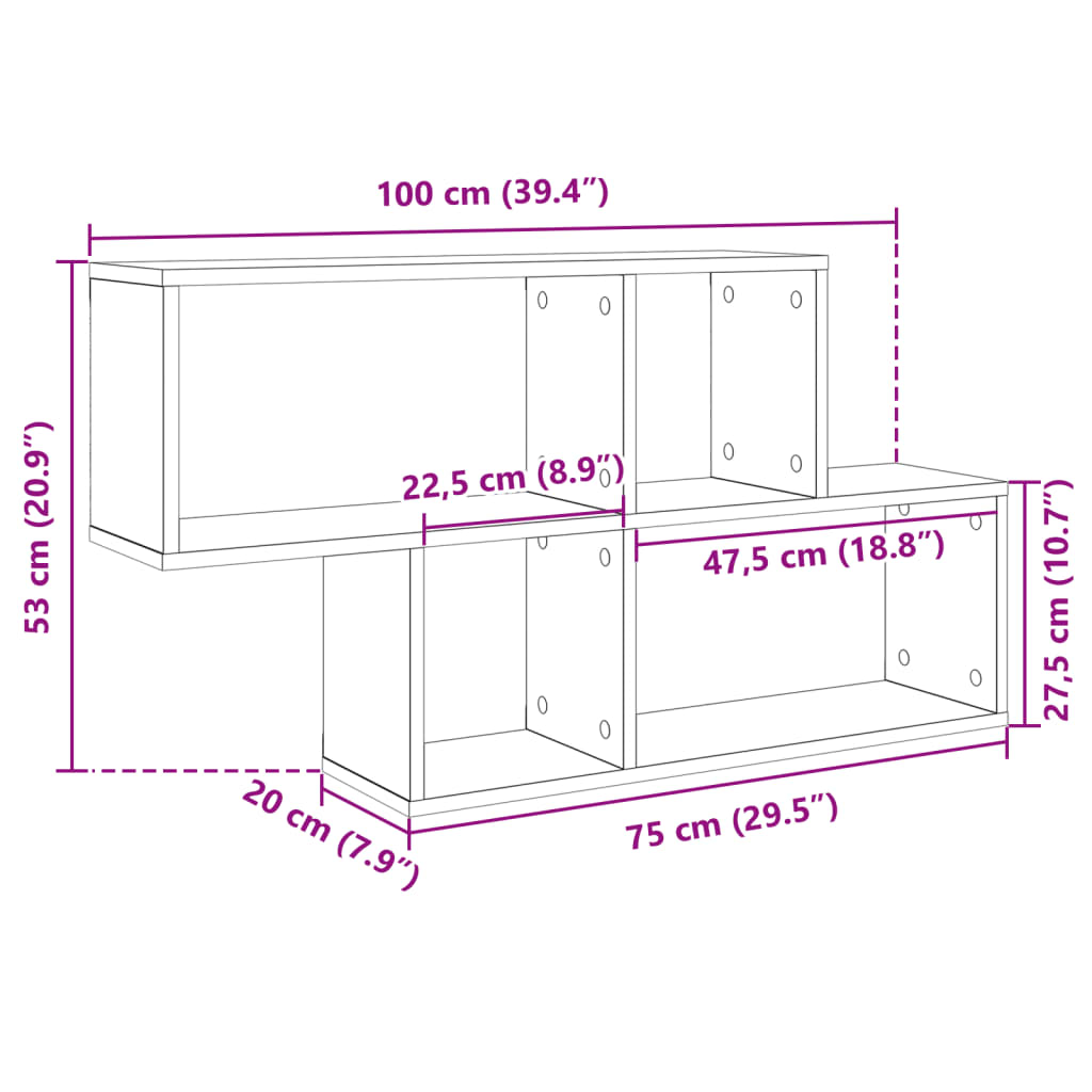 seinariiul, hall Sonoma tamm, 100x20x53 cm, tehispuit