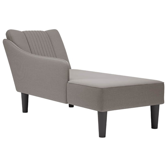 Chaise Lounge parema käetoe Taupe kangaga