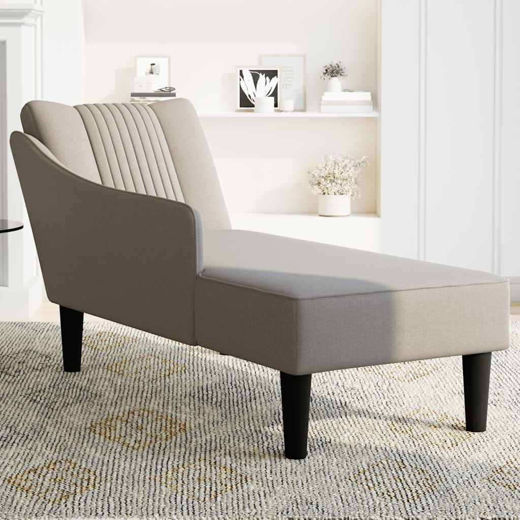 Chaise Lounge parema käetoe Taupe kangaga