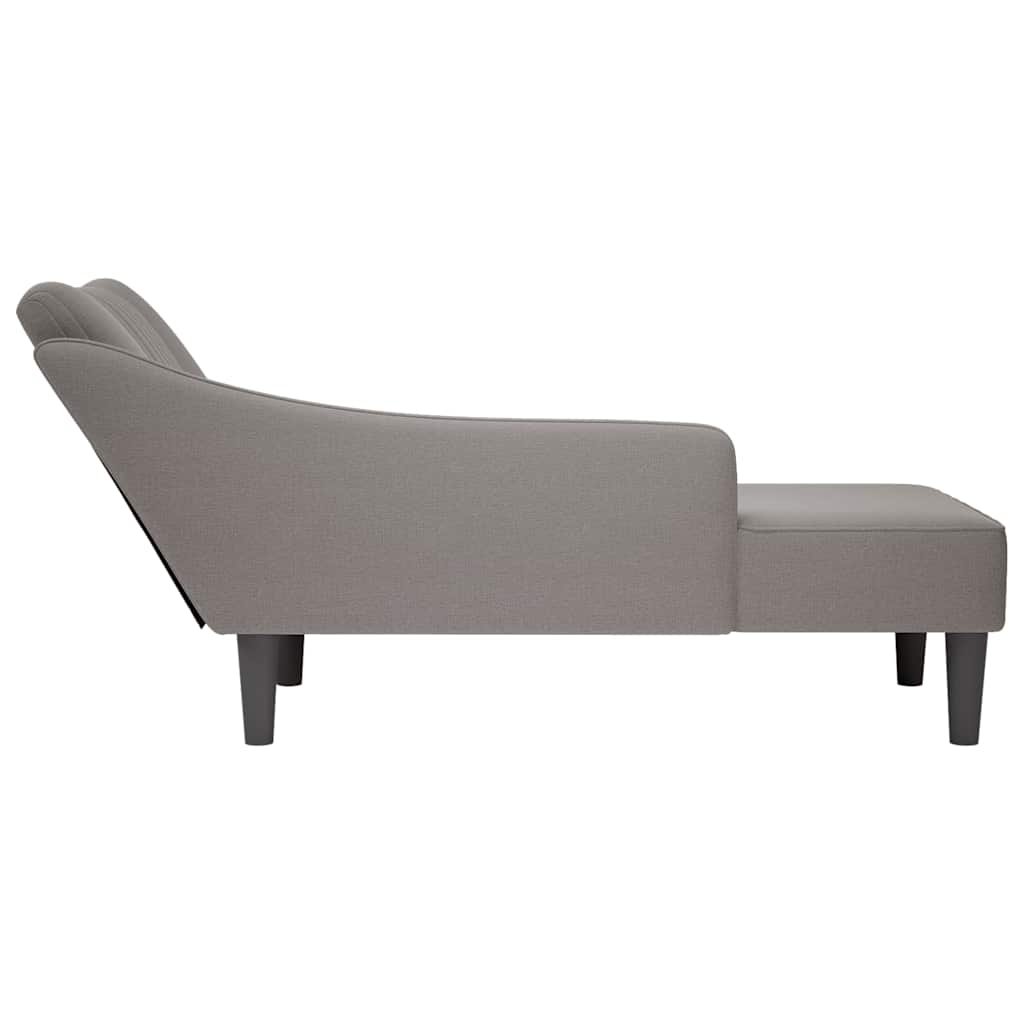 Chaise Lounge parema käetoe Taupe kangaga