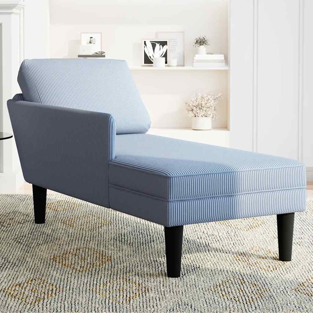 Chaise Lounge padja sinise velvetist kangaga