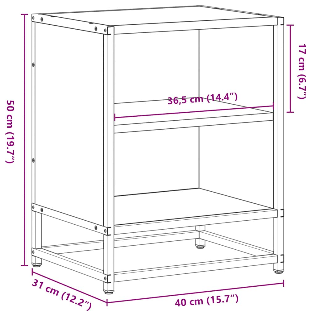 öökapp pruun tamm 40x31x50 cm konstrueeritud puit ja metall