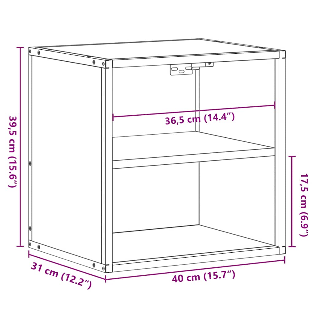 Прикроватная тумбочка настенная Sonoma дуб 40x31x39,5 см