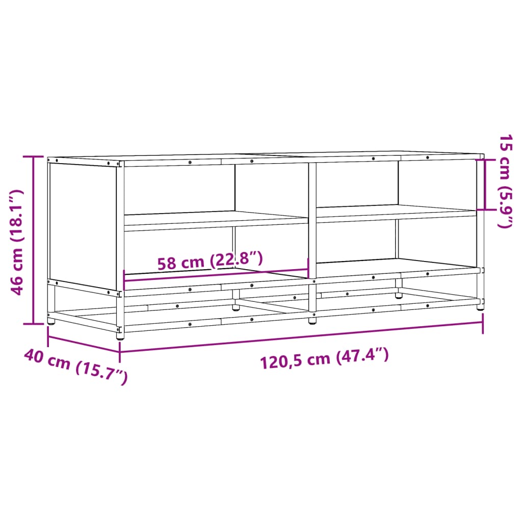 telerikapp, hall Sonoma tamm, 120,5x40x46 cm, tehispuit