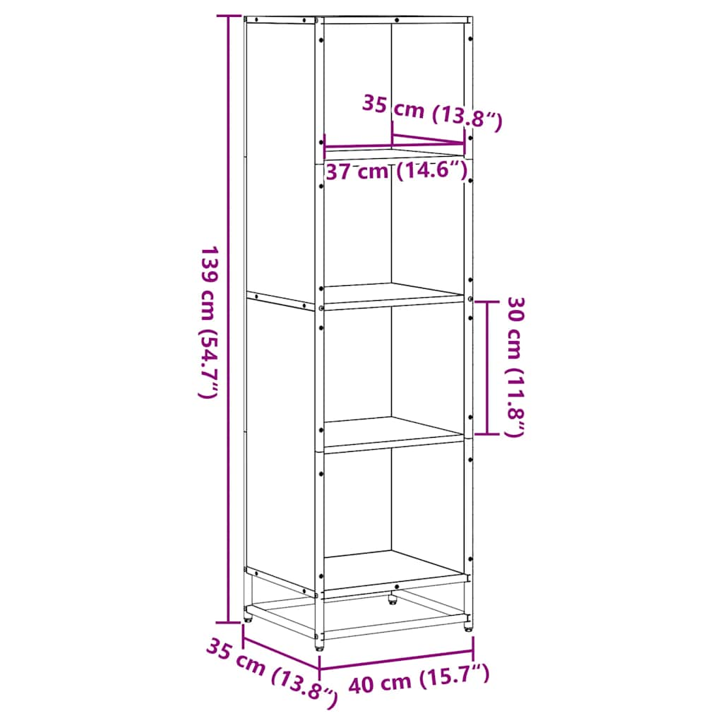 книжная полка Sonoma дуб 40x35x139 см искусственное дерево