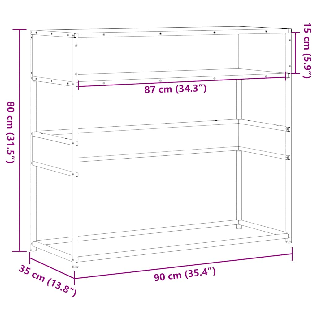 konsoollaud Must 90x35x80 cm Engineered Wood