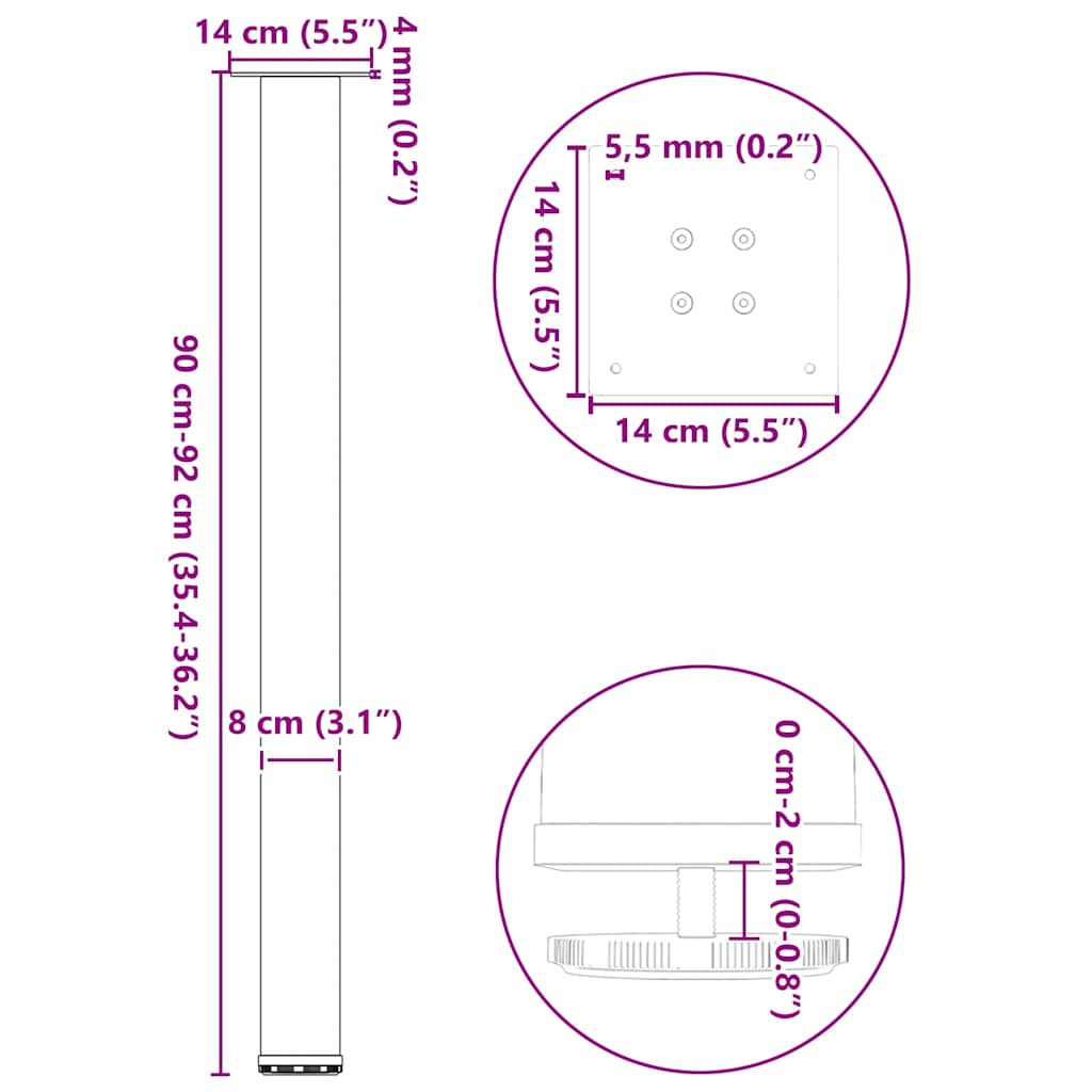 baarilauajalad, 4 tk, naturaalne teras, 90-92 cm, teras