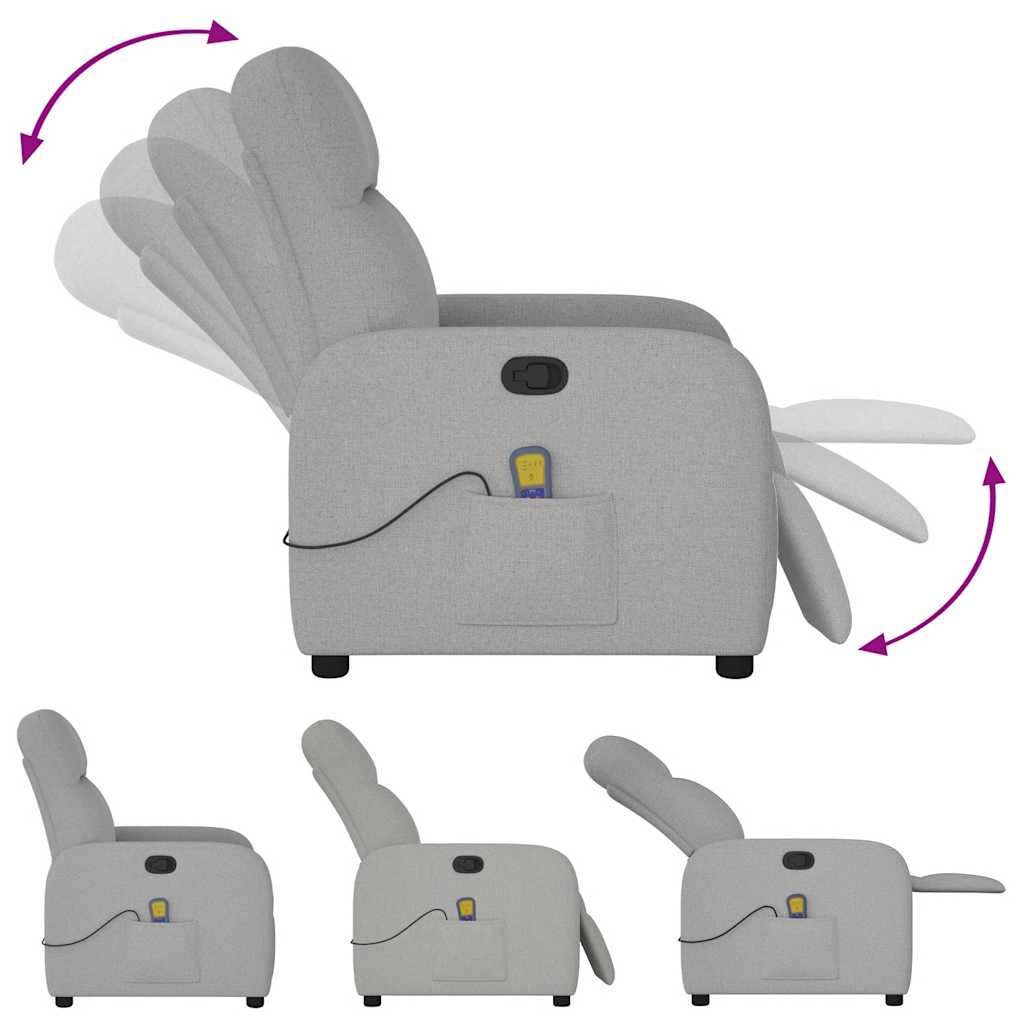 Massage Recliner Tool Cloud Grey Fabric