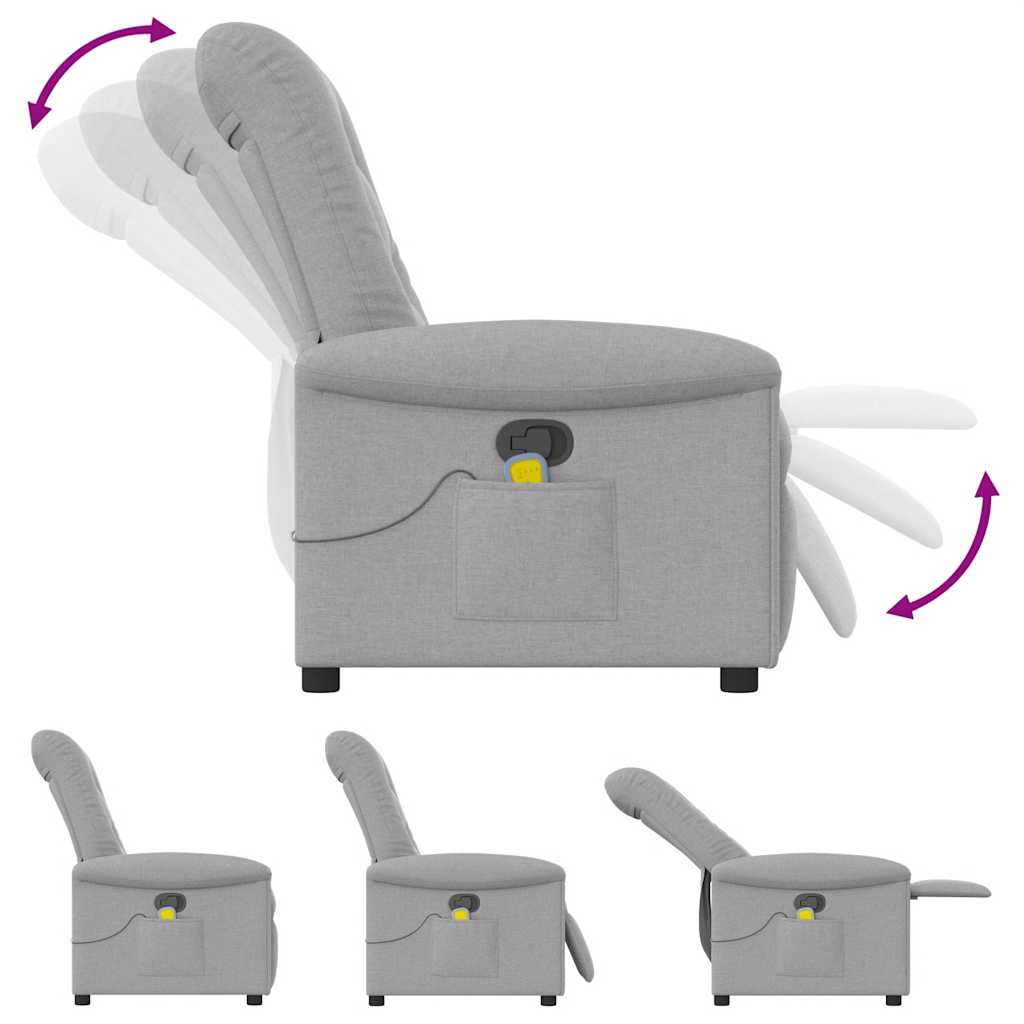 Massage Recliner Tool Cloud Grey Fabric