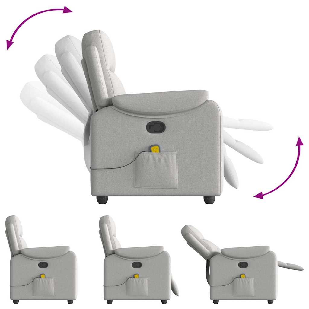 Massage Recliner Tool Cloud Grey Fabric