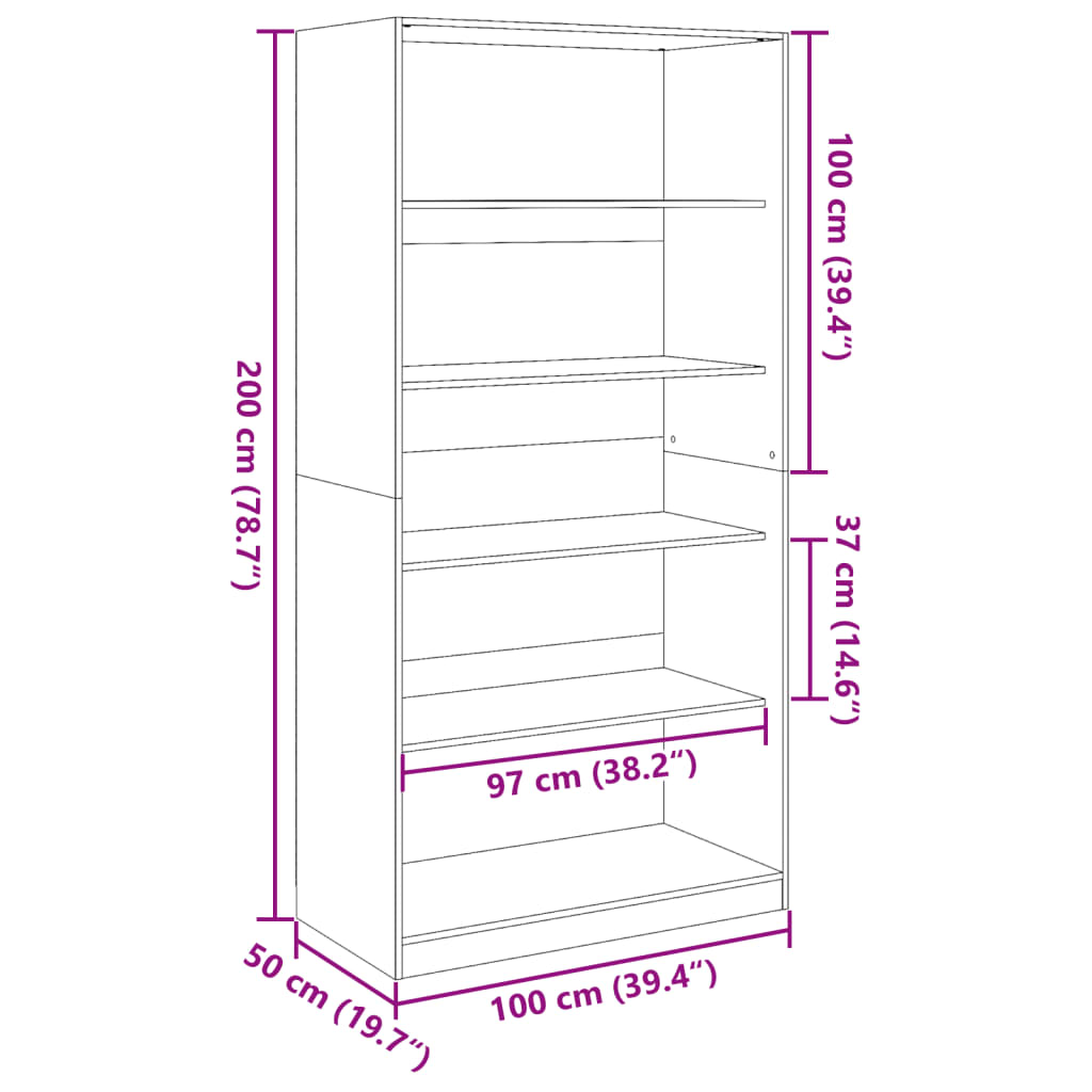 garderoob valge 100 x 50 x 200 cm tehispuit