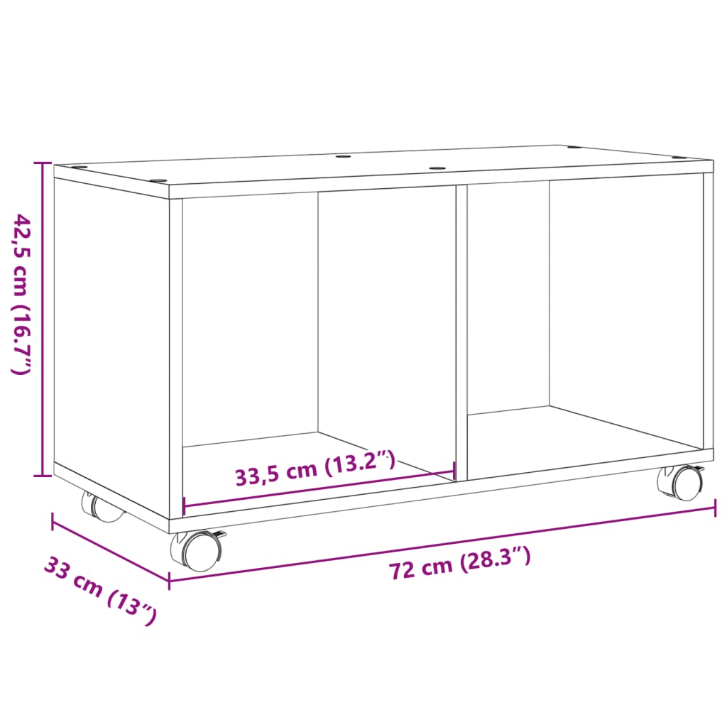 ratastel kapp, valge, 72x33x42,5 cm, tehispuit