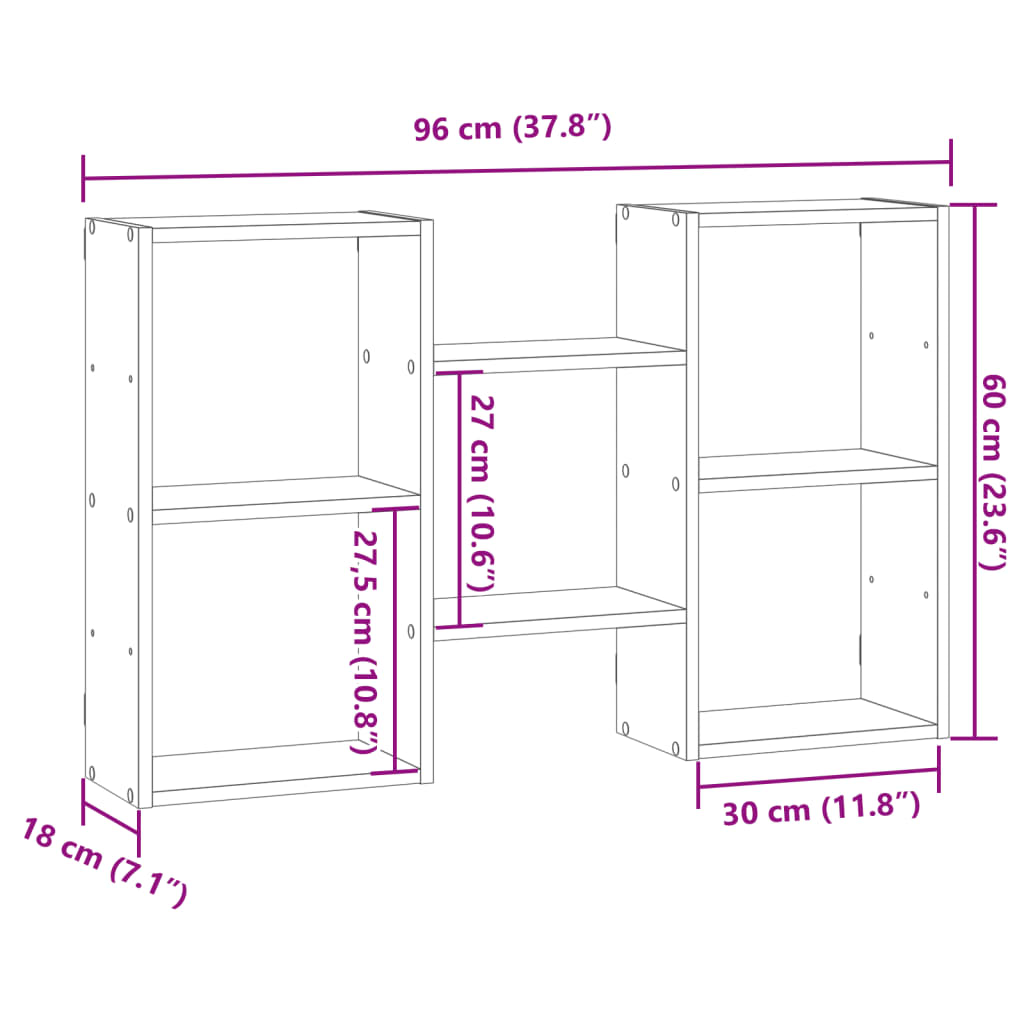 seinariiul, hall Sonoma tamm, 96x18x60 cm, tehispuit