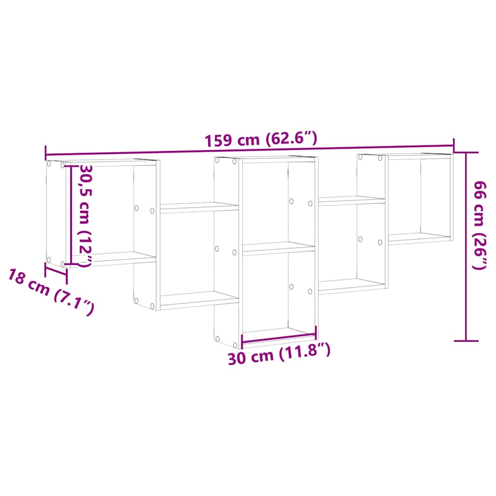 seinariiul suitsutamm 159x18x66 cm Engineered Wood