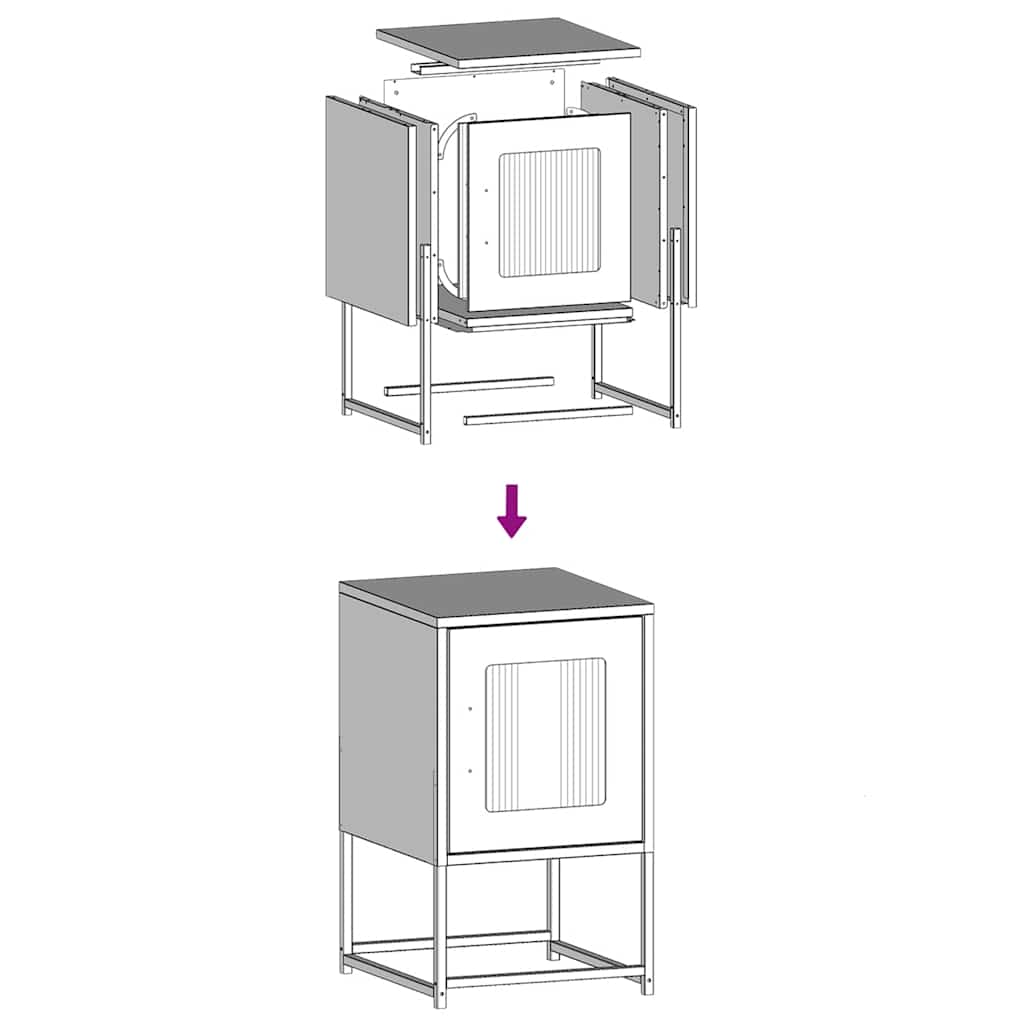 тумбочка черная 36x39x60,5 см холоднокатаная сталь