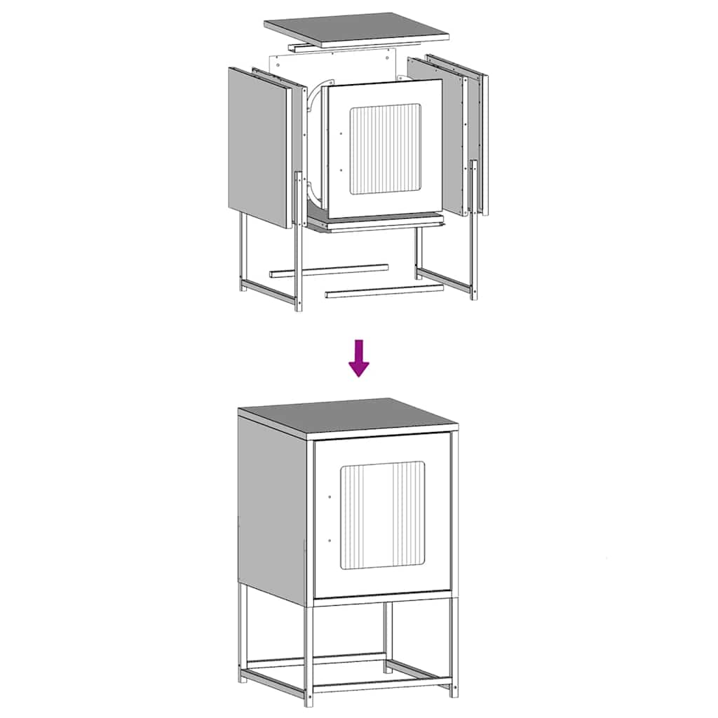 тумбочка розовая 36x39x60,5 см холоднокатаная сталь