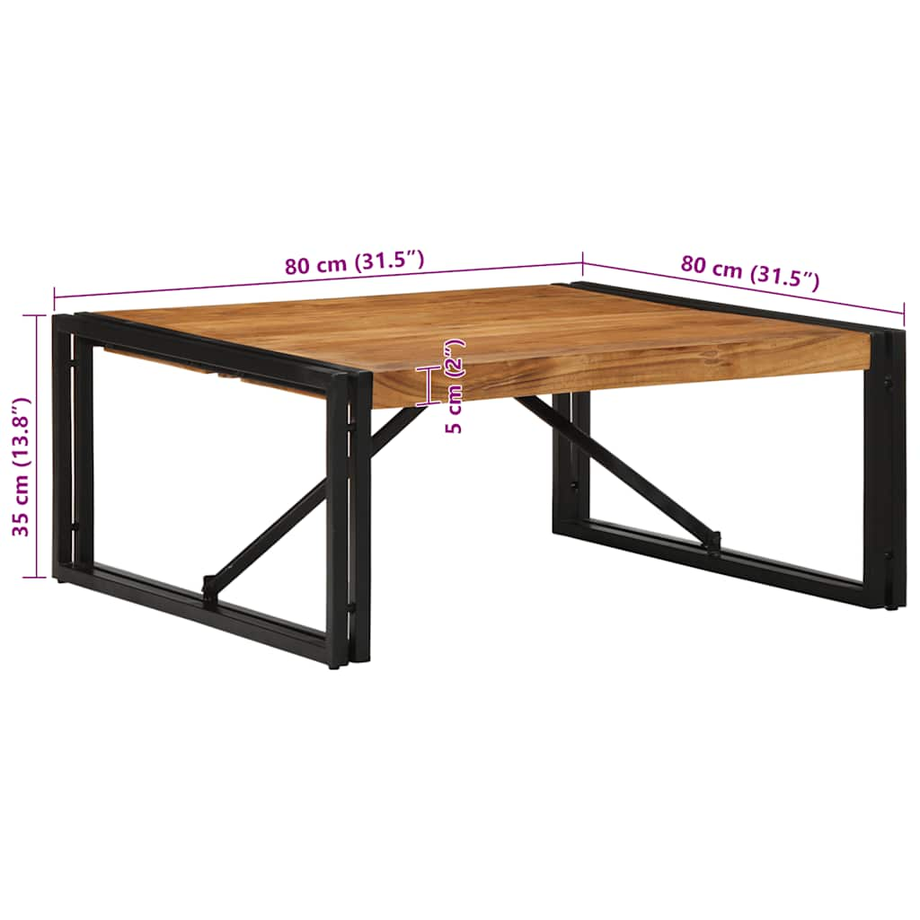 журнальный столик, 80x80x35 см, дерево акация