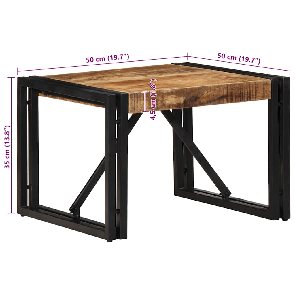 журнальный столик, 50x50x35 см, необработанное манговое дерево