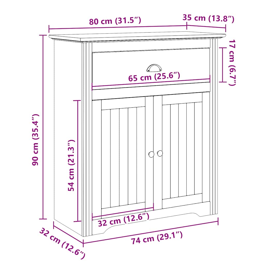 Прихожая "BODO" Белый 80x35x90 см