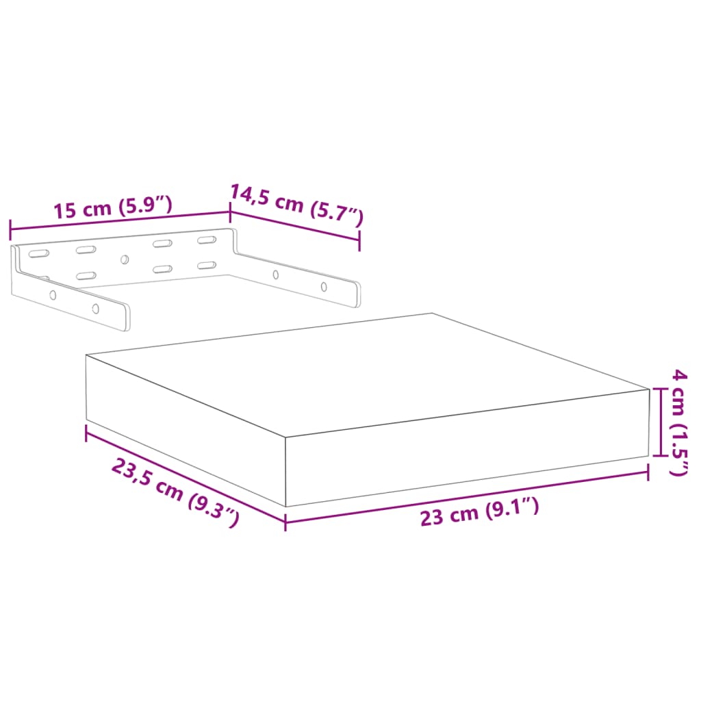 i плавающая полка 23x23,5x4 см искусственное дерево