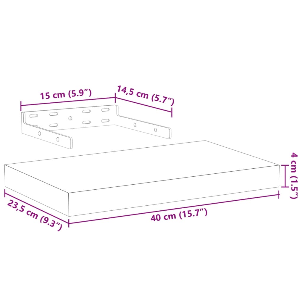 настенные полки 40x23,5x4 см искусственное дерево