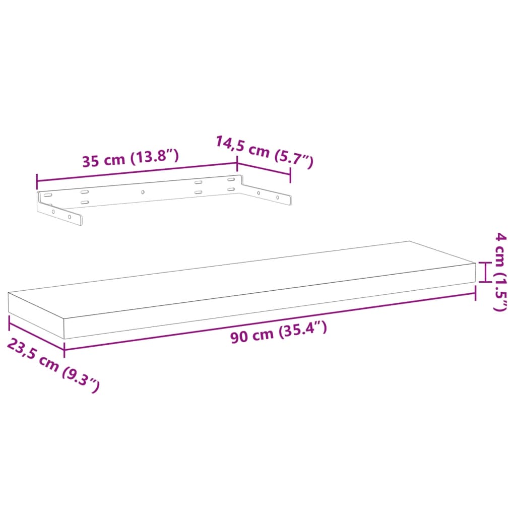 seinariiulid 90x23,5x4 cm tehispuit