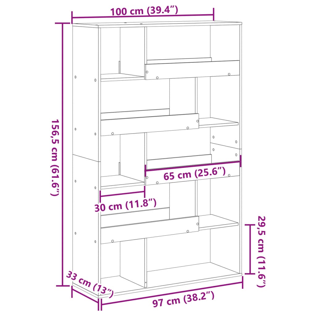 raamatualus, must, 100x33x156,5 cm, tehispuit