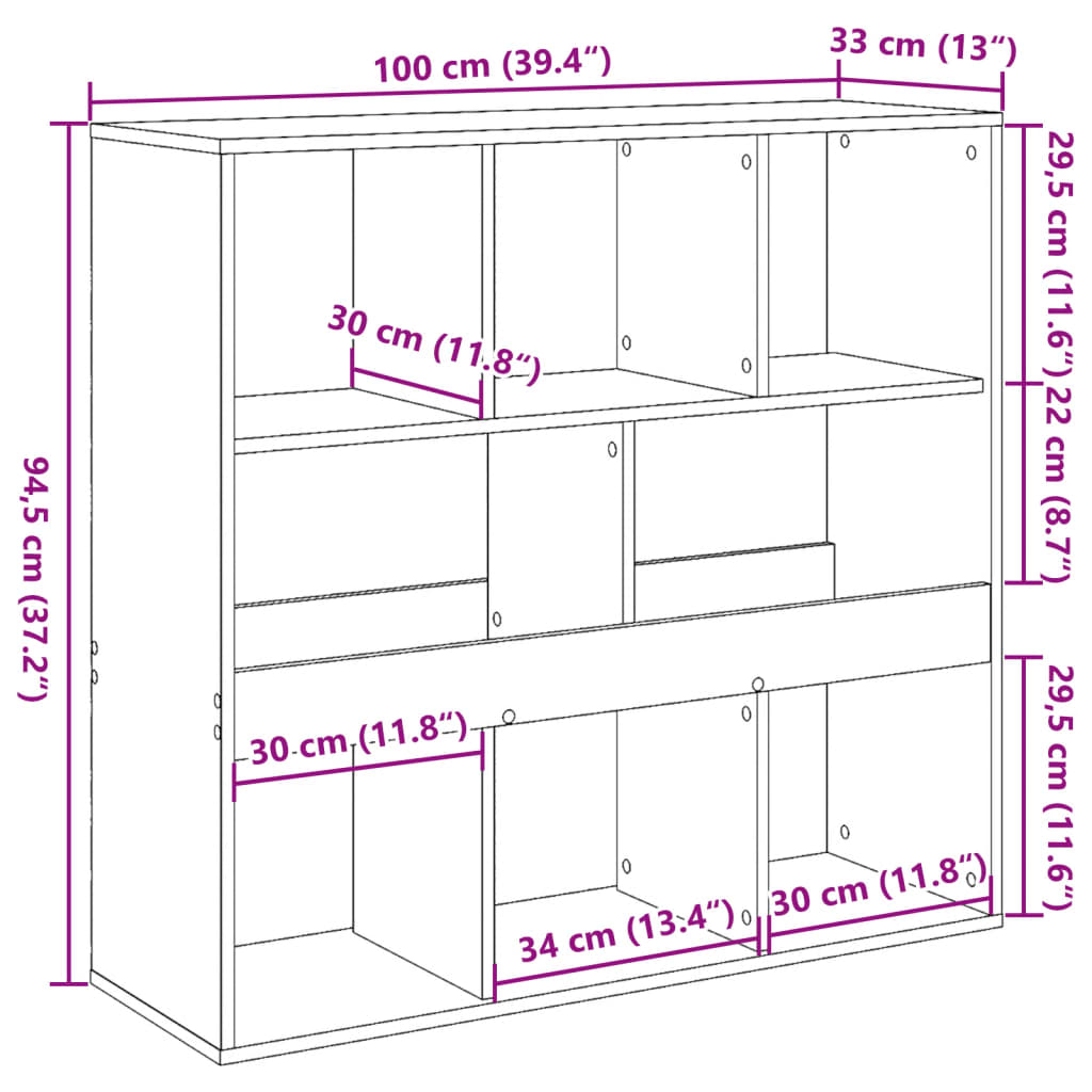 ruumijagaja, betoonhall, 100 x 33 x 94,5 cm, tehispuit